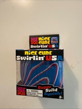 Nee Doh Nice Cube Swirlin' USA - Blue, Red & White